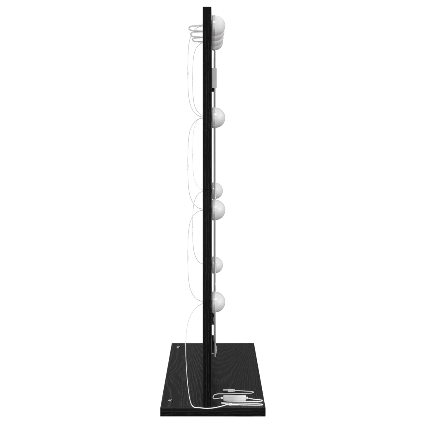 Vanity Mirror Rectangular with Mirror Black Oak 70 x 50 x 18 cm