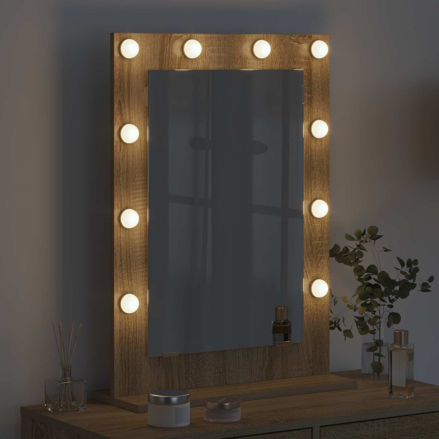 Vanity Mirror Rectangular Sonoma Oak 70 x 50 x 18 cm