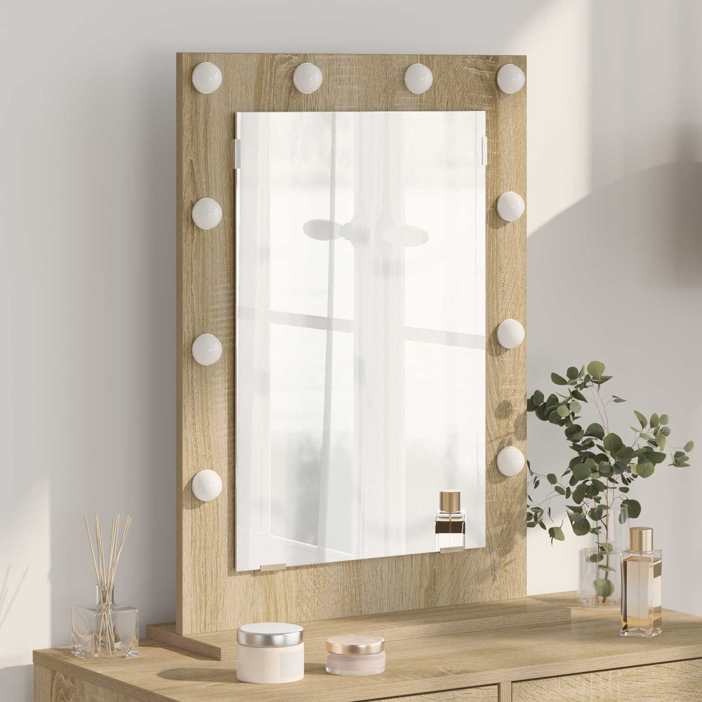 Vanity Mirror Rectangular Sonoma Oak 70 x 50 x 18 cm