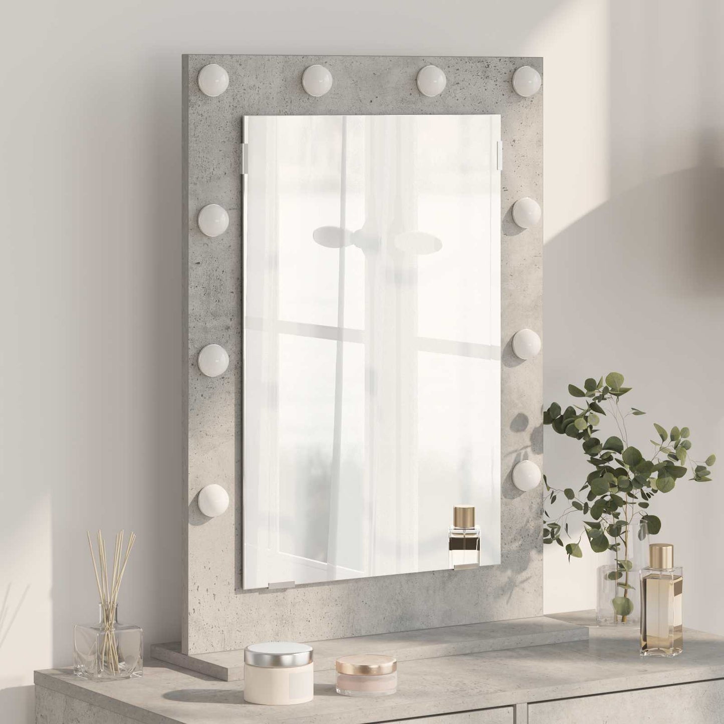 Vanity Mirror Concrete Grey 70 x 50 x 18 cm Rectangular