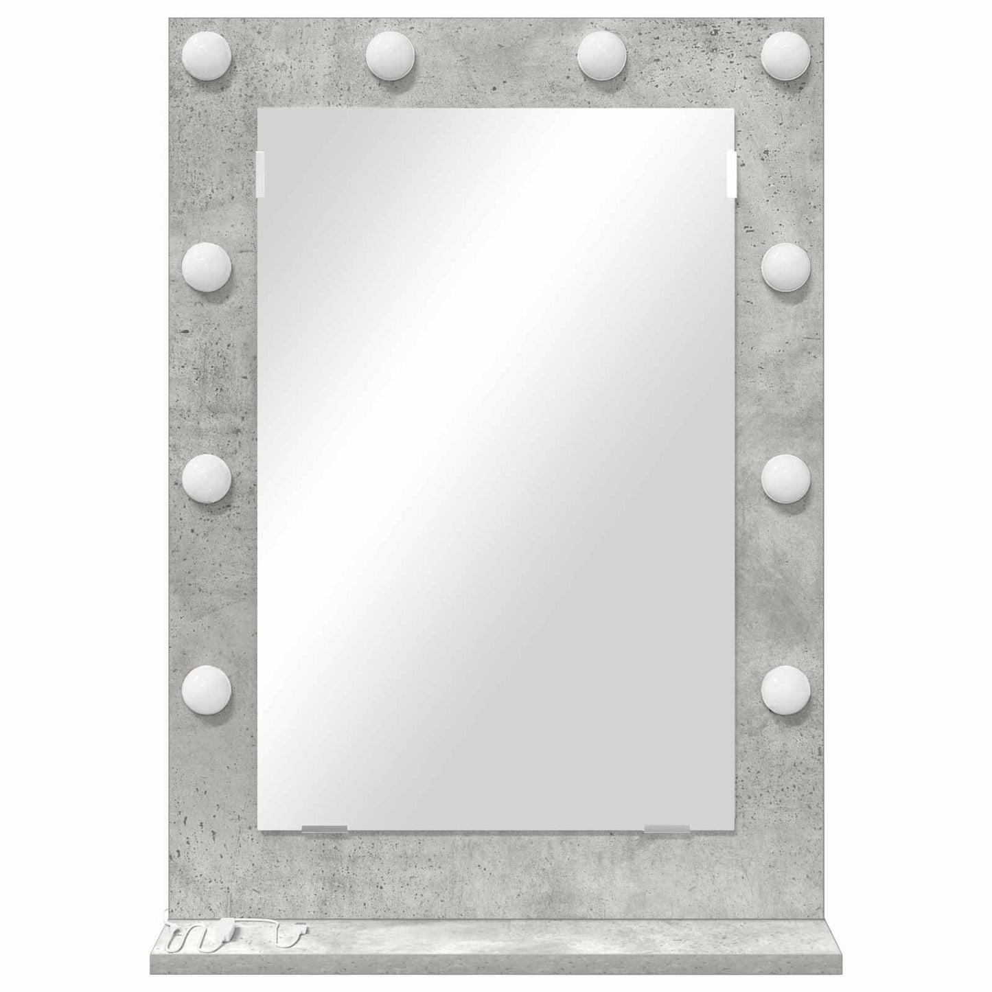 Vanity Mirror Concrete Grey 70 x 50 x 18 cm Rectangular