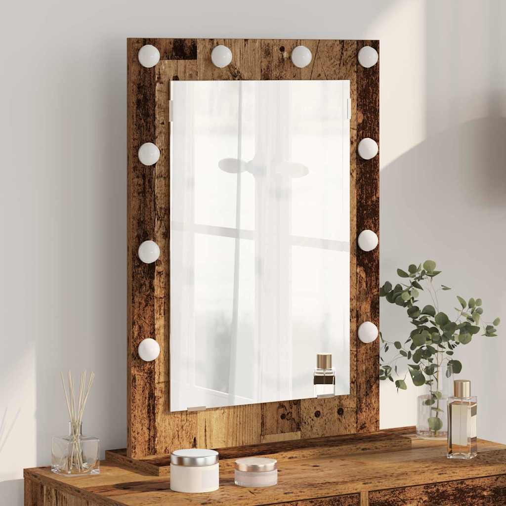 Vanity Mirror Rectangular Smoked Oak 70 x 50 x 18 cm