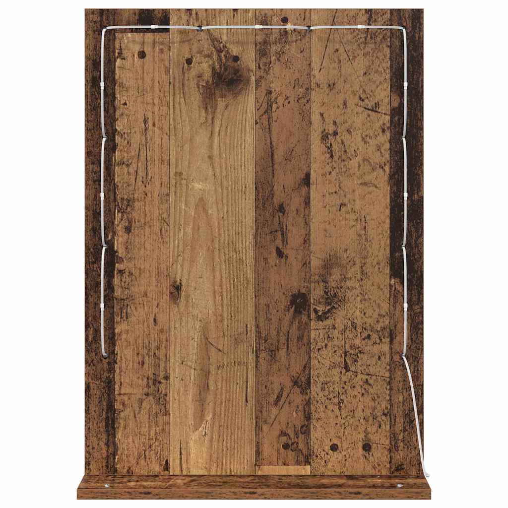 Vanity Mirror Smoked Oak 70 x 50 x 18 cm Rectangular