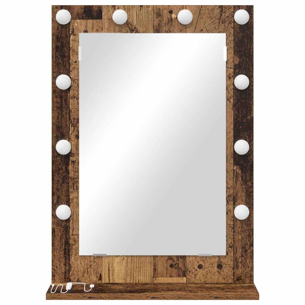 Vanity Mirror Smoked Oak 70 x 50 x 18 cm Rectangular