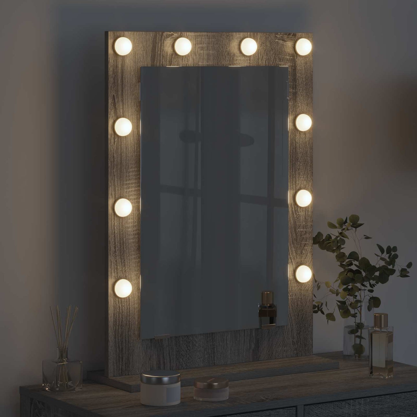 Vanity Mirror Grey Sonoma 70 x 50 x 18 cm Rectangular
