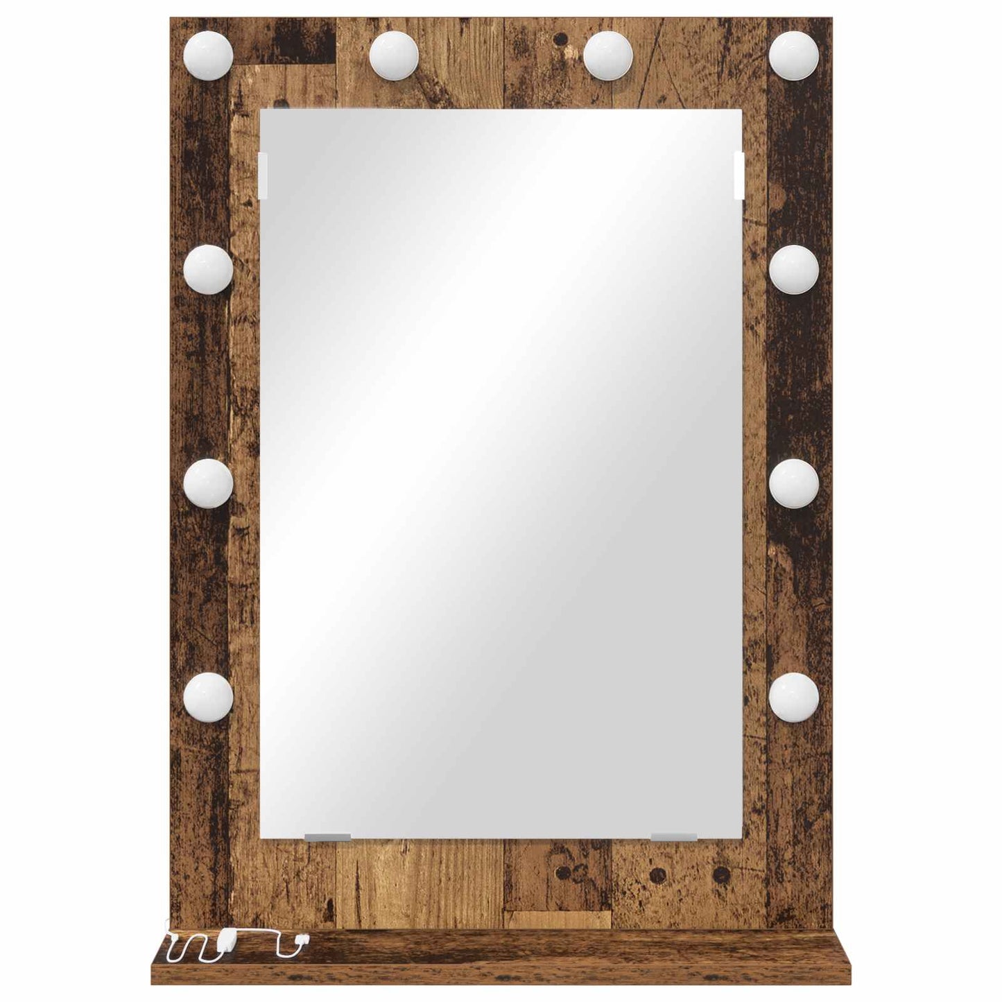 Vanity Mirror Rectangular with Mirror Old Wood 70 x 50 x 18 cm