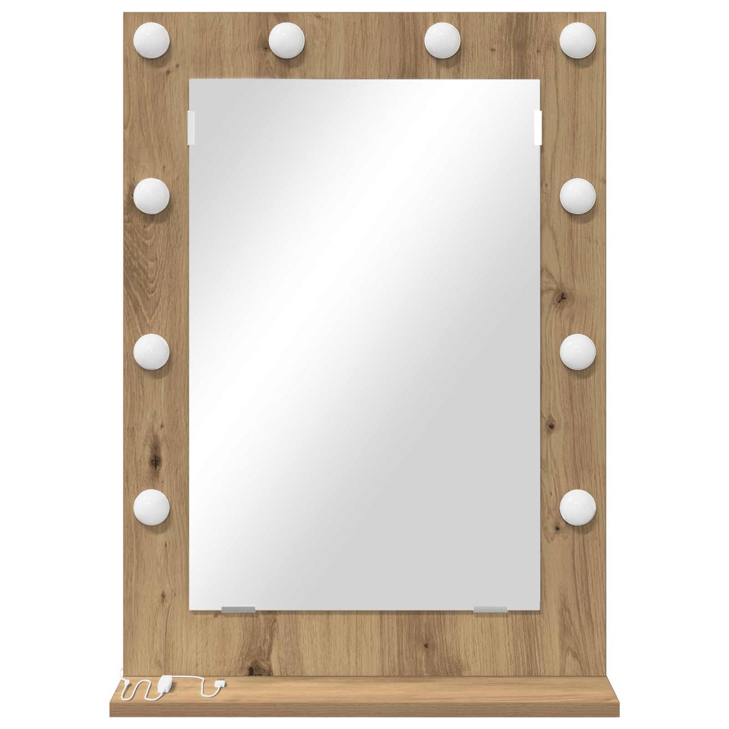 Vanity Mirror Rectangular Artisan Oak 70 x 50 x 18 cm