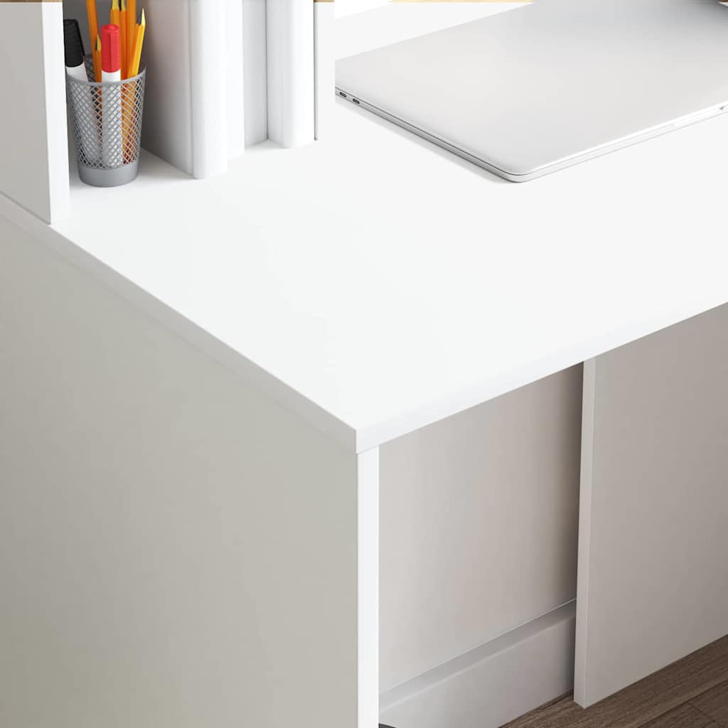 Desk White Engineered Wood 91 x 50 x 149 cm