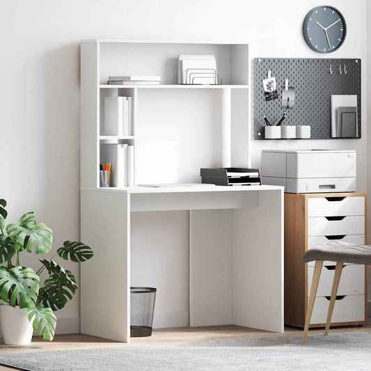 Desk White Engineered Wood 91 x 50 x 149 cm