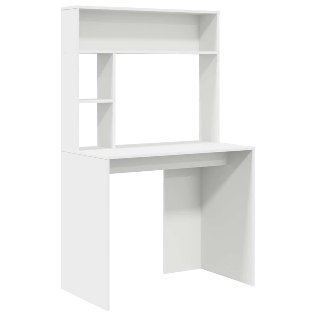 Desk White Engineered Wood 91 x 50 x 149 cm