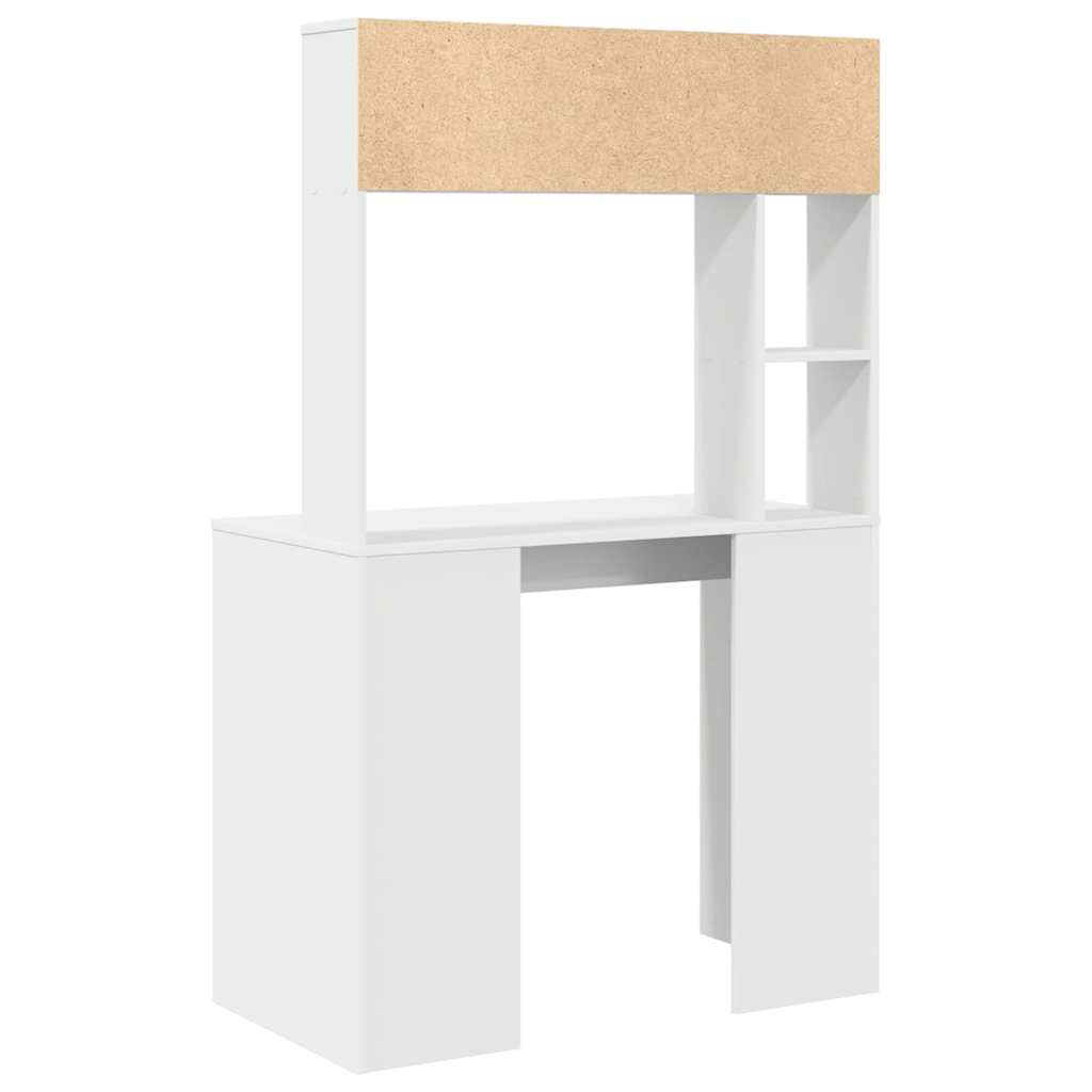 Desk White Engineered Wood 91 x 50 x 149 cm