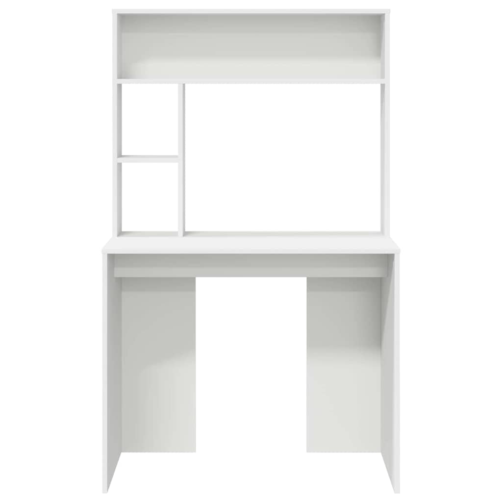 Desk White Engineered Wood 91 x 50 x 149 cm