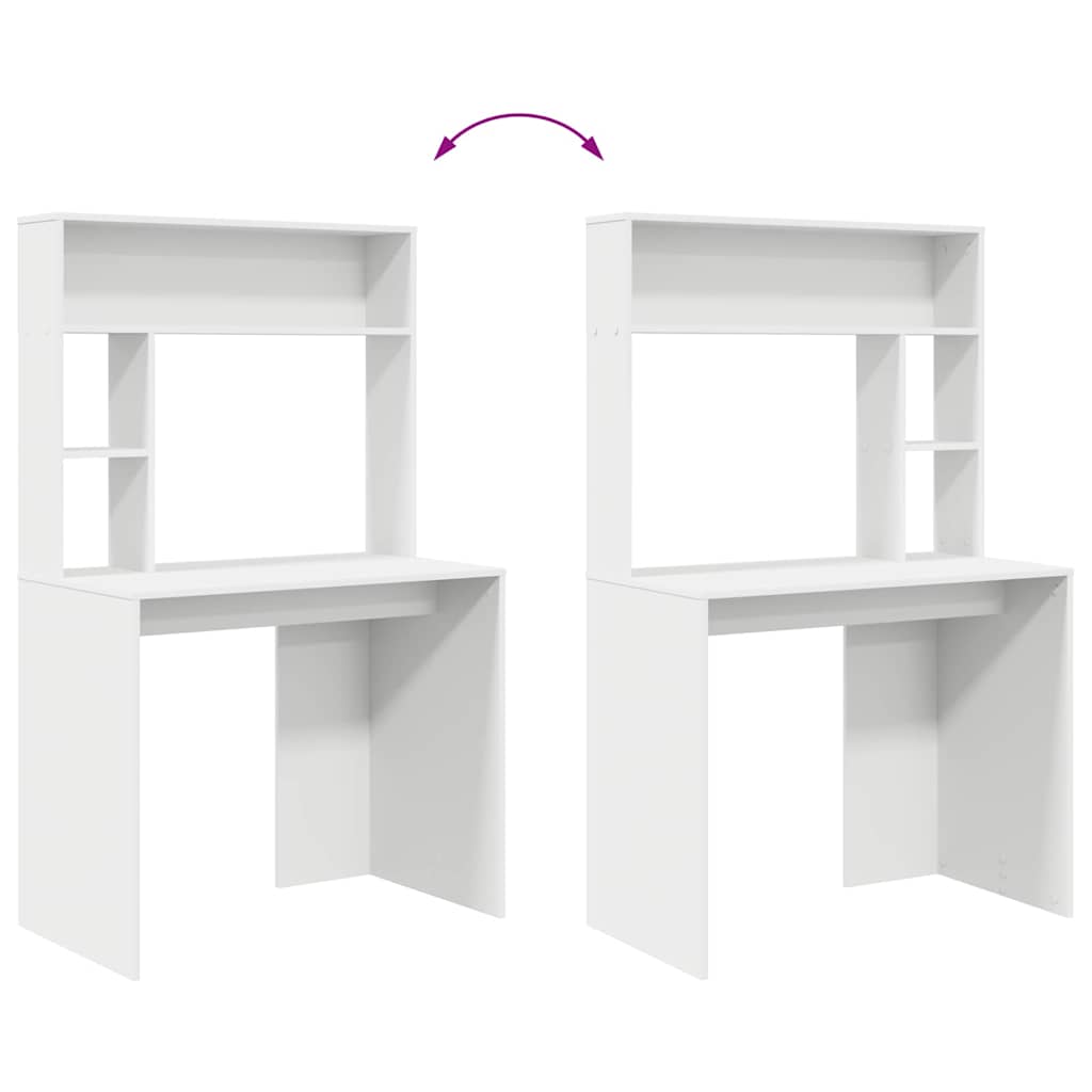 Desk White Engineered Wood 91 x 50 x 149 cm