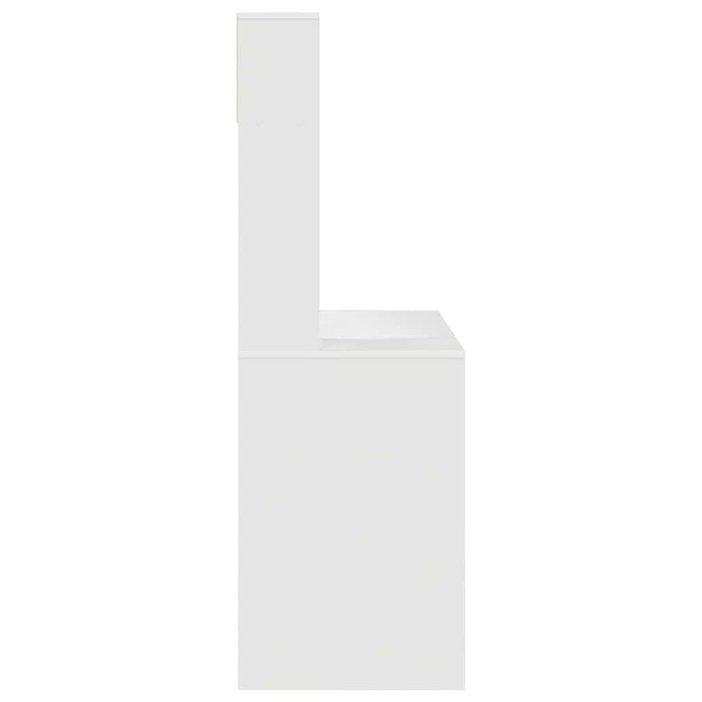 Desk with Shelf White 91 x 50 x 149 cm Engineered Wood