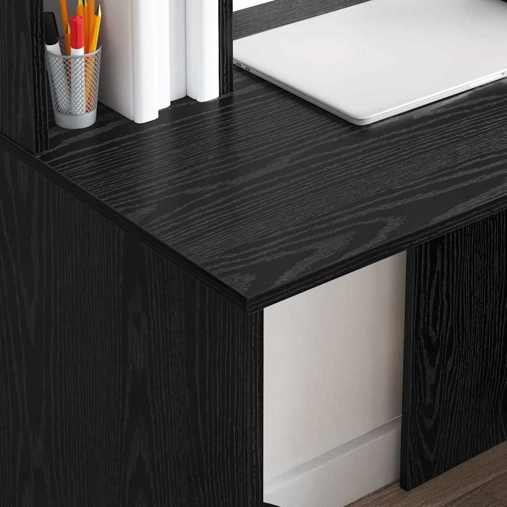 Desk Black Oak Engineered Wood 91 x 50 x 149 cm
