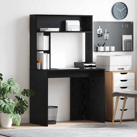 Desk Black Oak Engineered Wood 91 x 50 x 149 cm