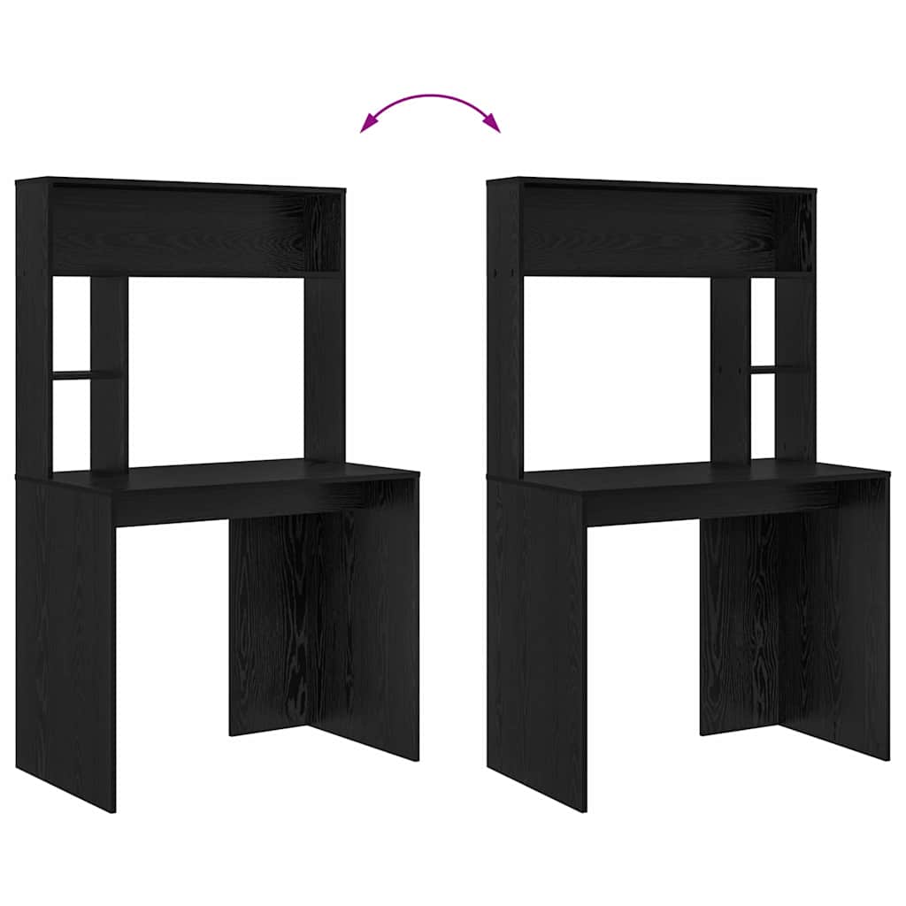 Desk Black Oak Engineered Wood 91 x 50 x 149 cm