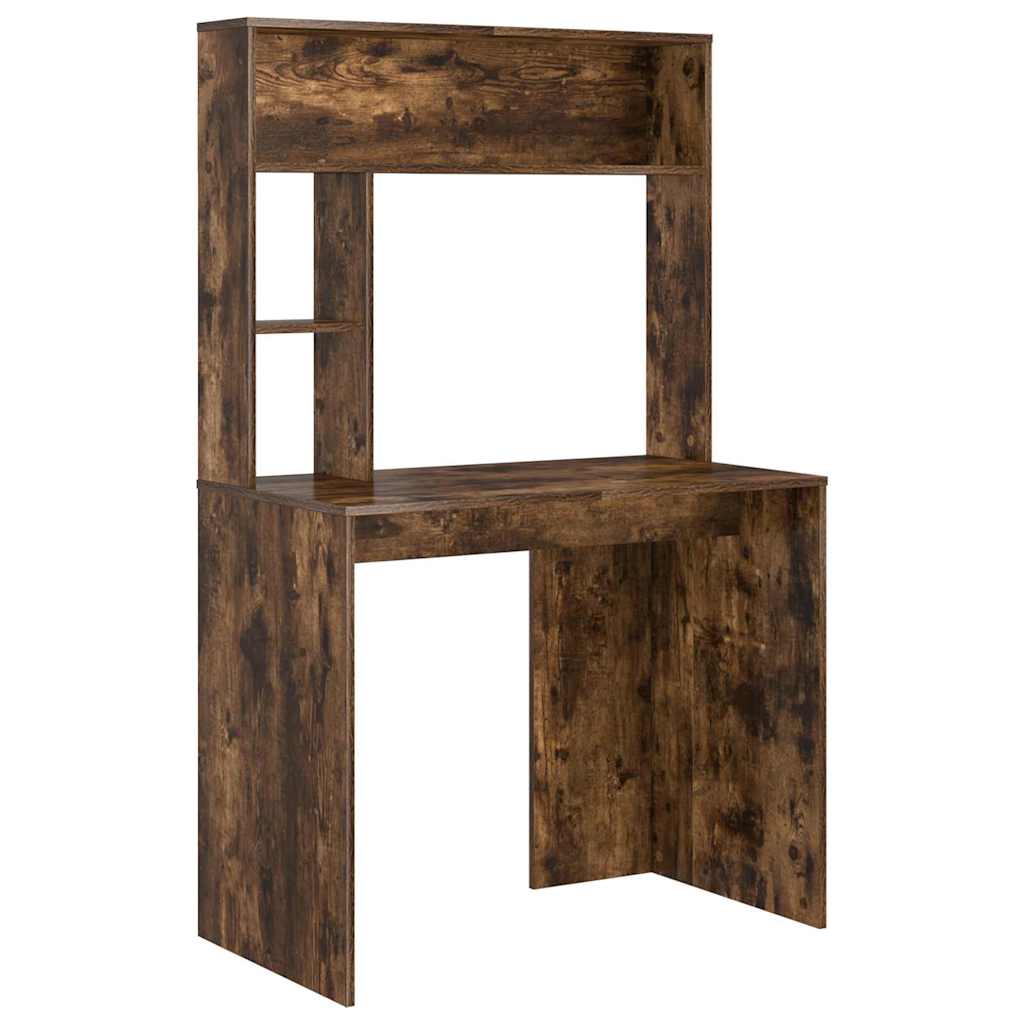 Desk Smoked Oak Engineered Wood 91 x 50 x 149 cm
