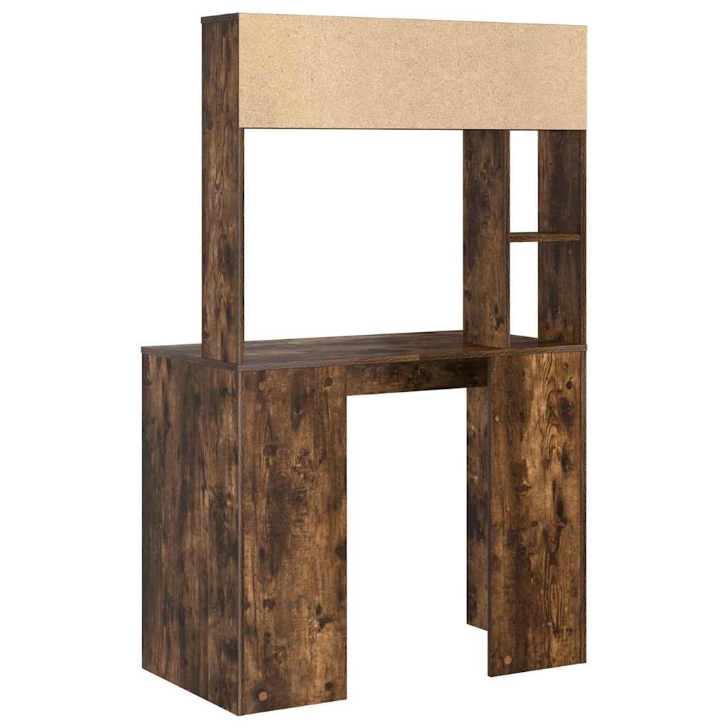Desk Smoked Oak Engineered Wood 91 x 50 x 149 cm