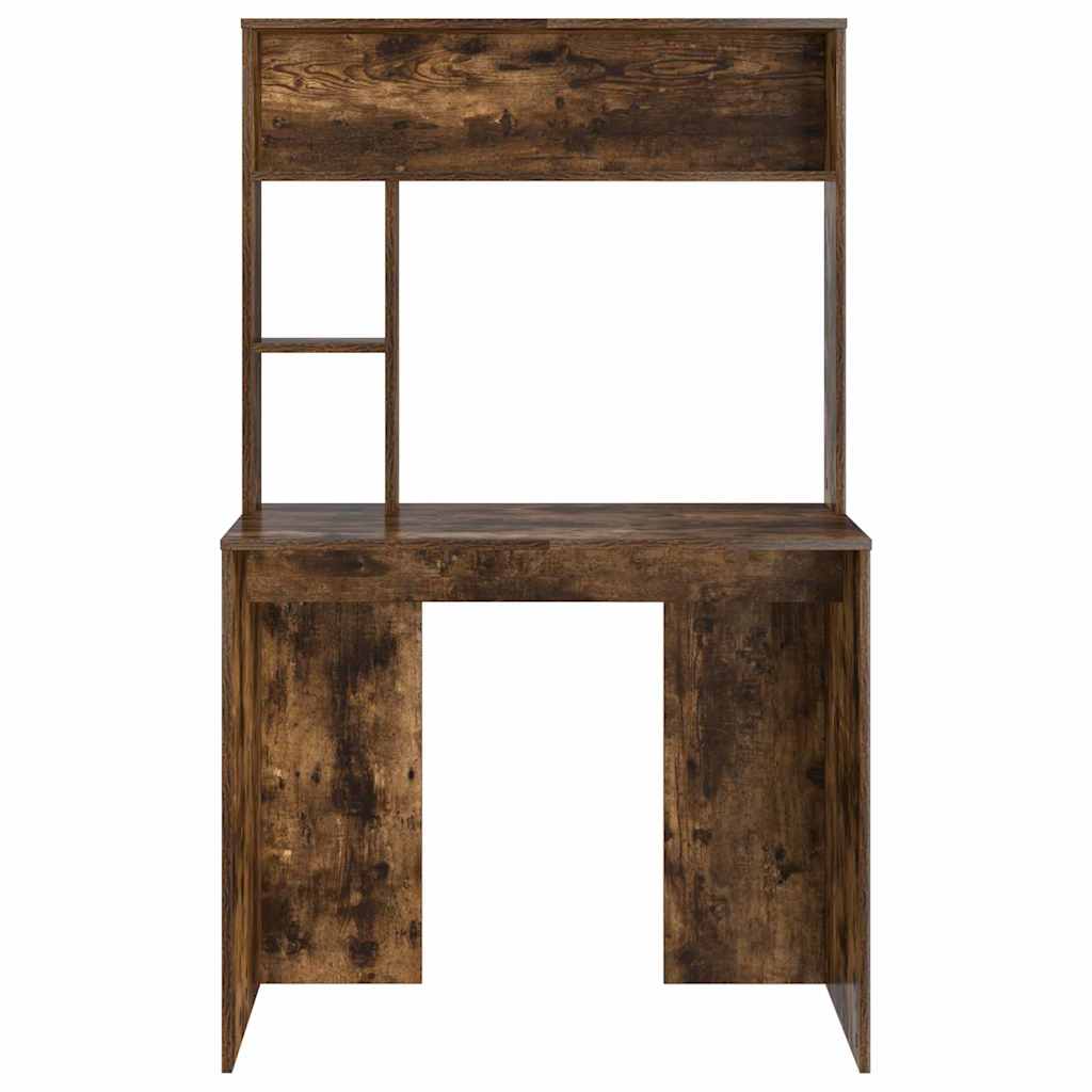 Desk Smoked Oak Engineered Wood 91 x 50 x 149 cm