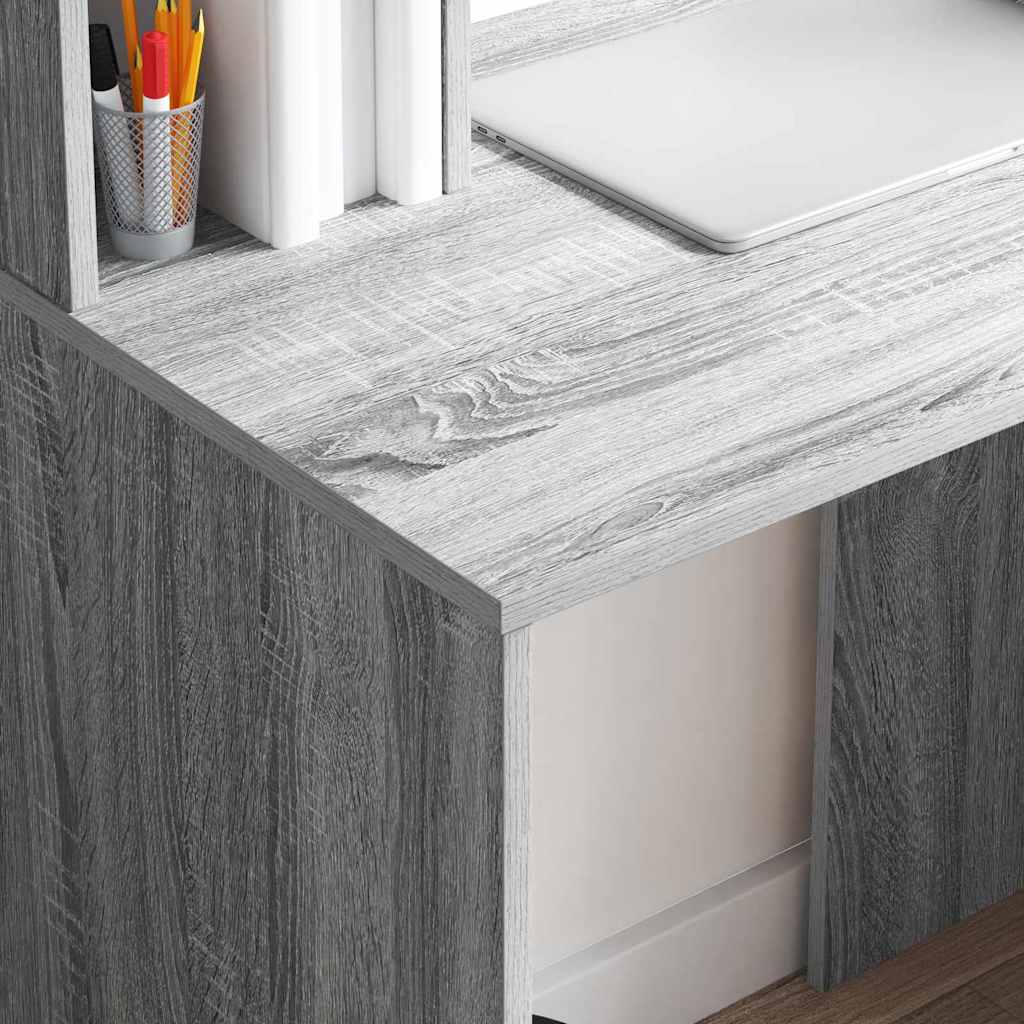 Desk Grey Sonoma Engineered Wood 91 x 50 x 149 cm