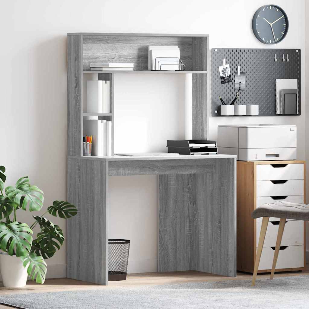 Desk Grey Sonoma Engineered Wood 91 x 50 x 149 cm
