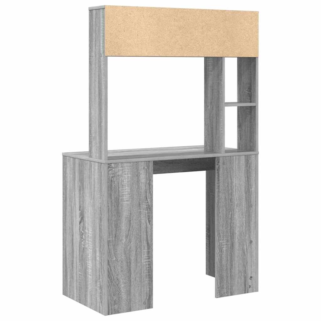 Desk Grey Sonoma Engineered Wood 91 x 50 x 149 cm