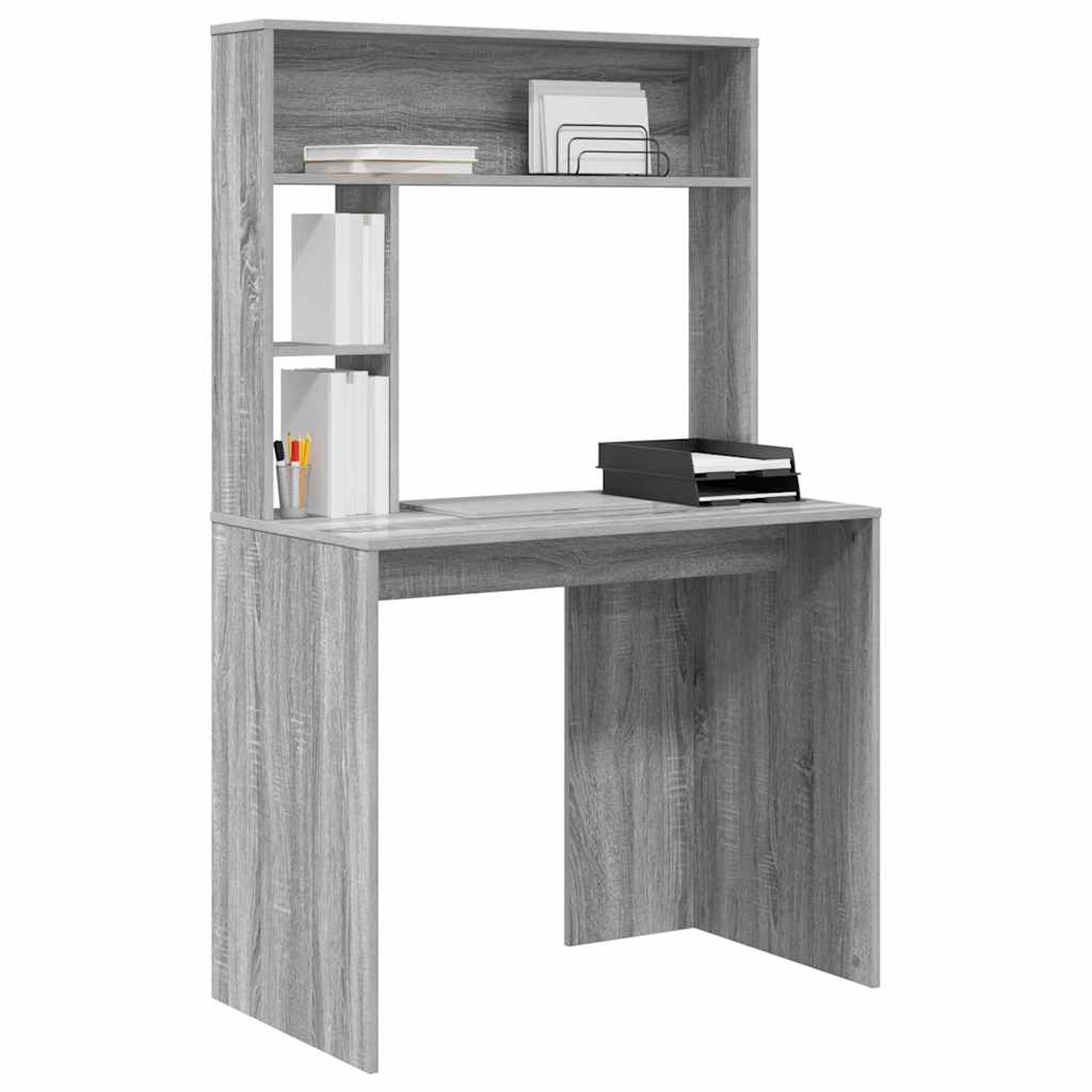 Desk Grey Sonoma Engineered Wood 91 x 50 x 149 cm