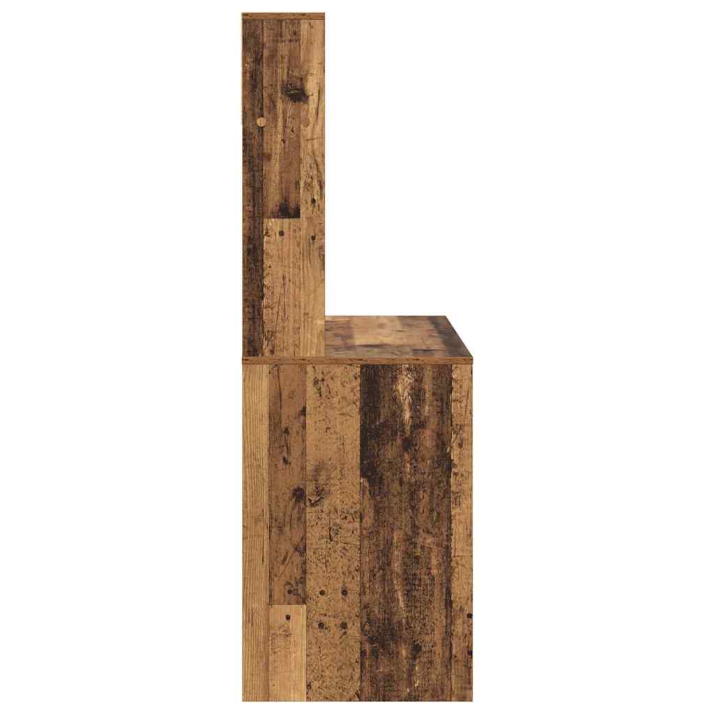 Desk with Shelf Old Wood 91 x 50 x 149 cm Engineered Wood