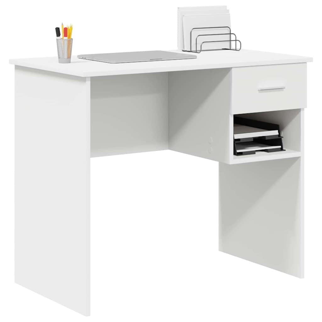 Desk White 90 x 49 x 75 cm Engineered Wood