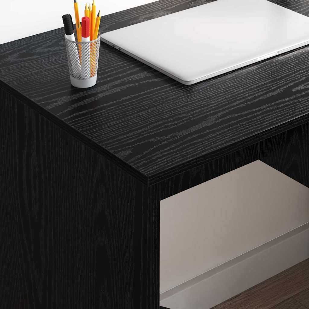 Desk Black Oak 90 x 49 x 75 cm Engineered Wood