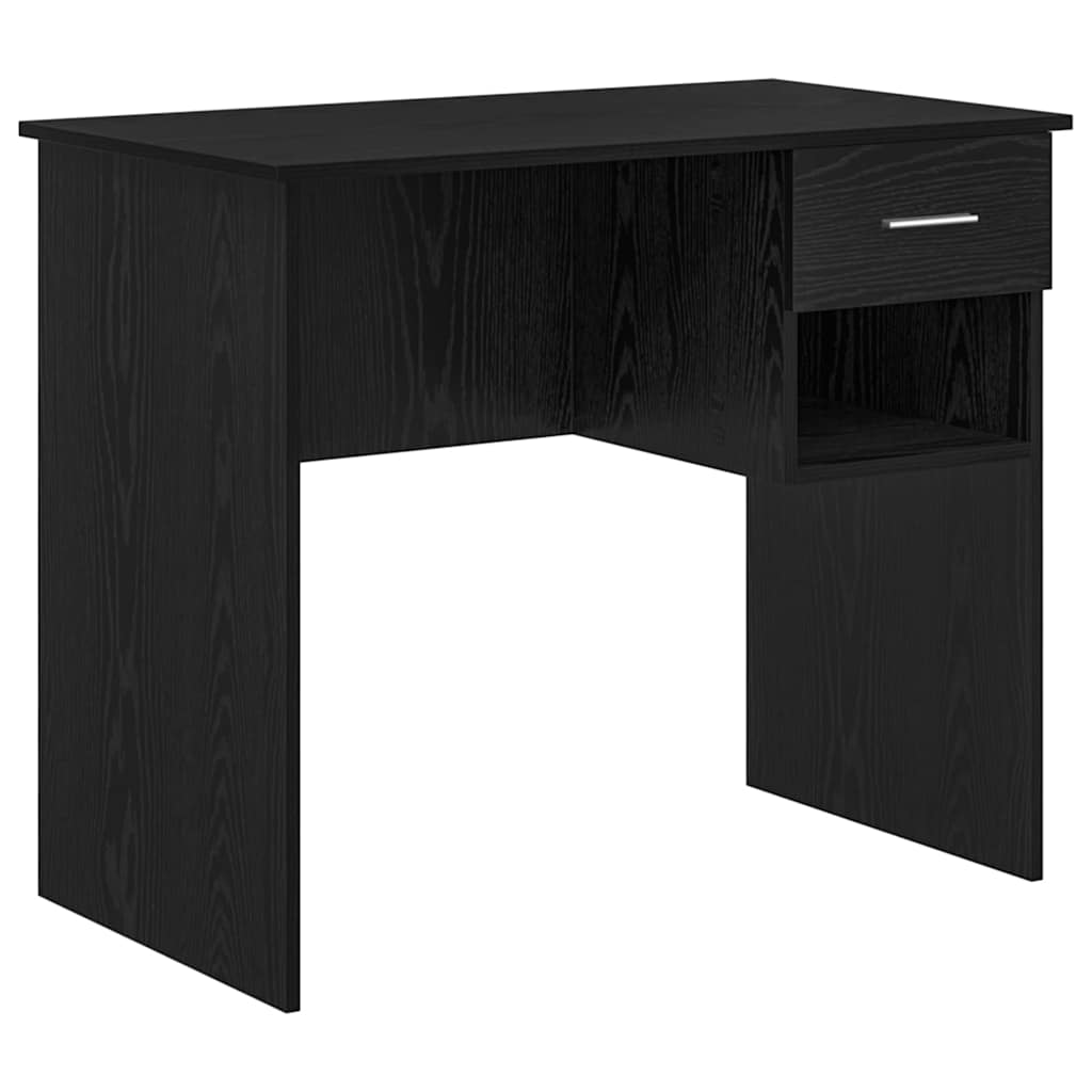 Desk Black Oak 90 x 49 x 75 cm Engineered Wood