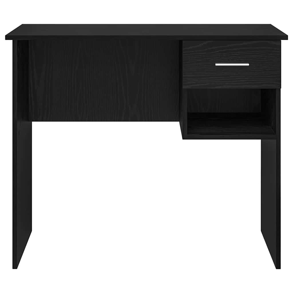 vidaXL Desk with Drawer Black oak 90 x 49.5 x 75 cm Engineered wood