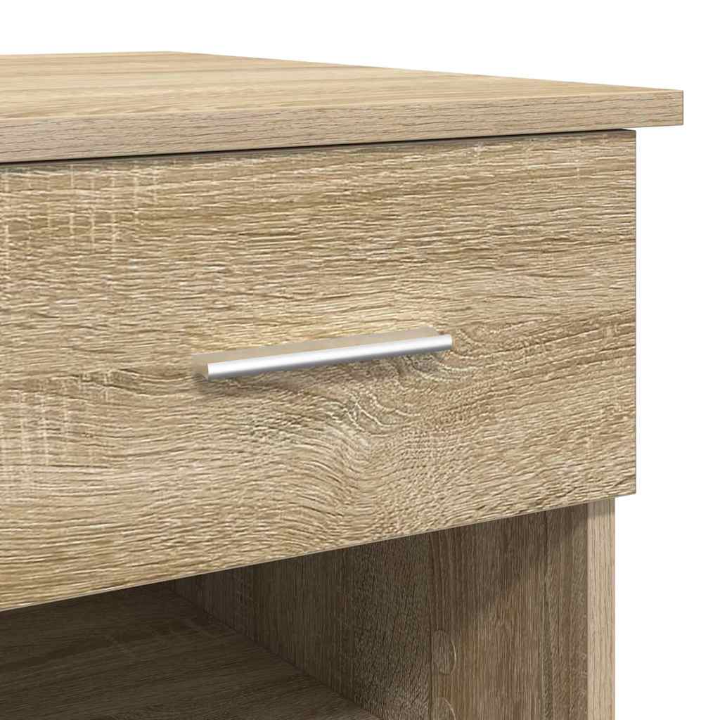 vidaXL Desk with Drawer Sonoma oak 90 x 49.5 x 75 cm Engineered wood