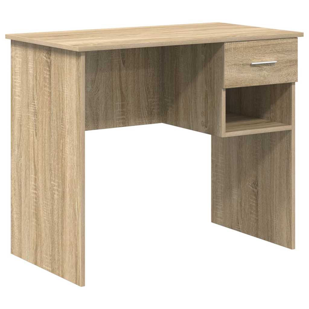 vidaXL Desk with Drawer Sonoma oak 90 x 49.5 x 75 cm Engineered wood