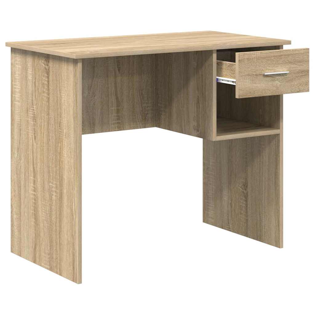 vidaXL Desk with Drawer Sonoma oak 90 x 49.5 x 75 cm Engineered wood