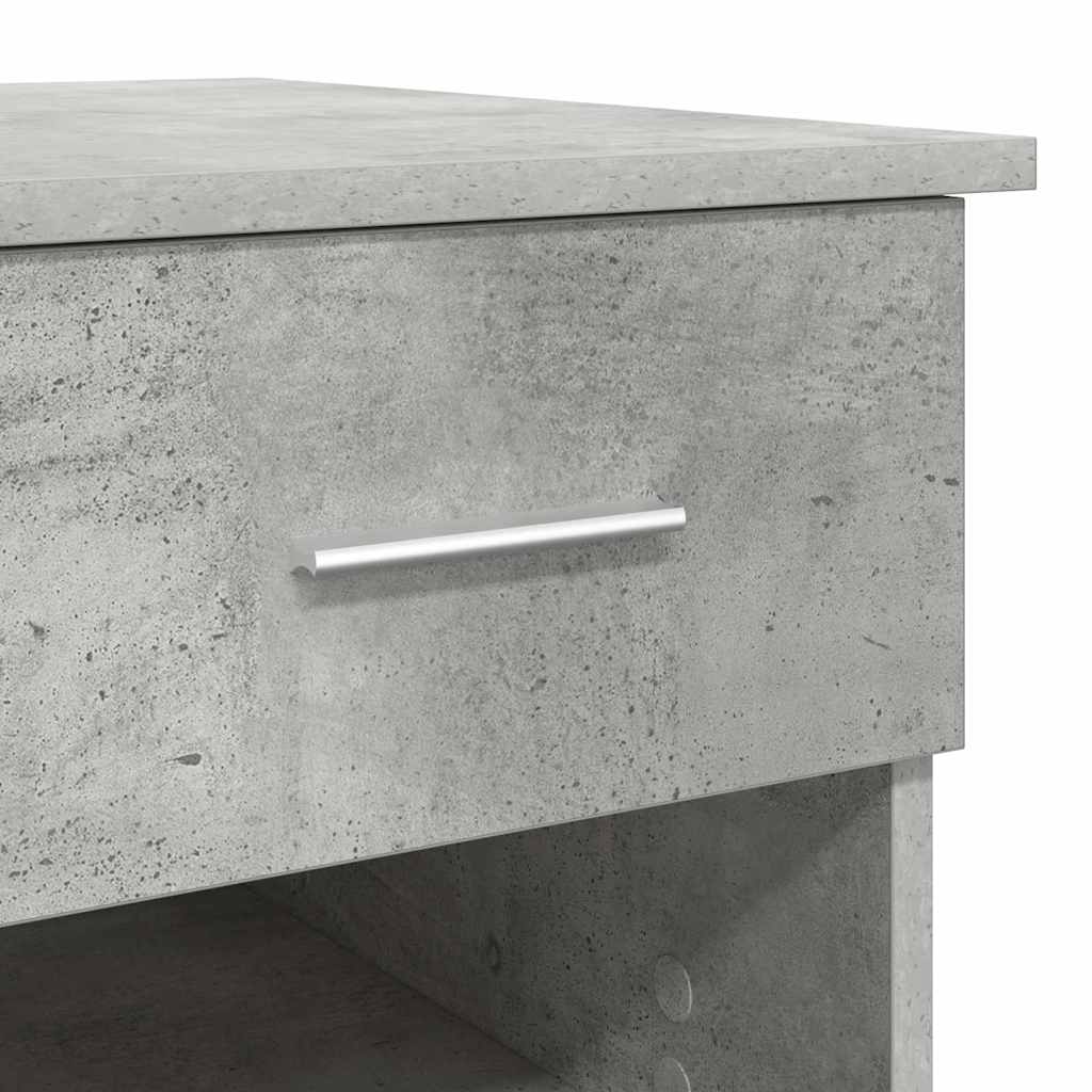 vidaXL Desk with Shelf Concrete grey 90 x 49.5 x 75 cm Engineered wood