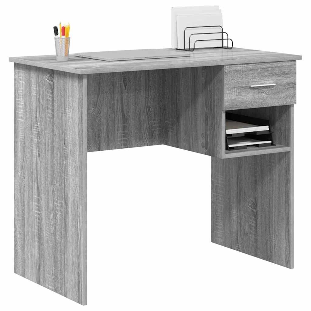 Desk Grey Sonoma 90 x 49 x 75 cm Engineered Wood