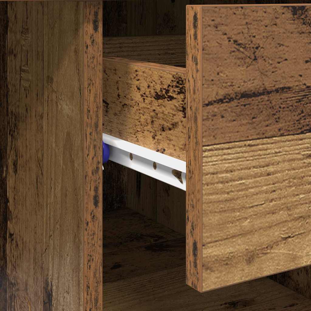 vidaXL Desk with Drawer Old wood 90 x 49.5 x 75 cm Engineered wood