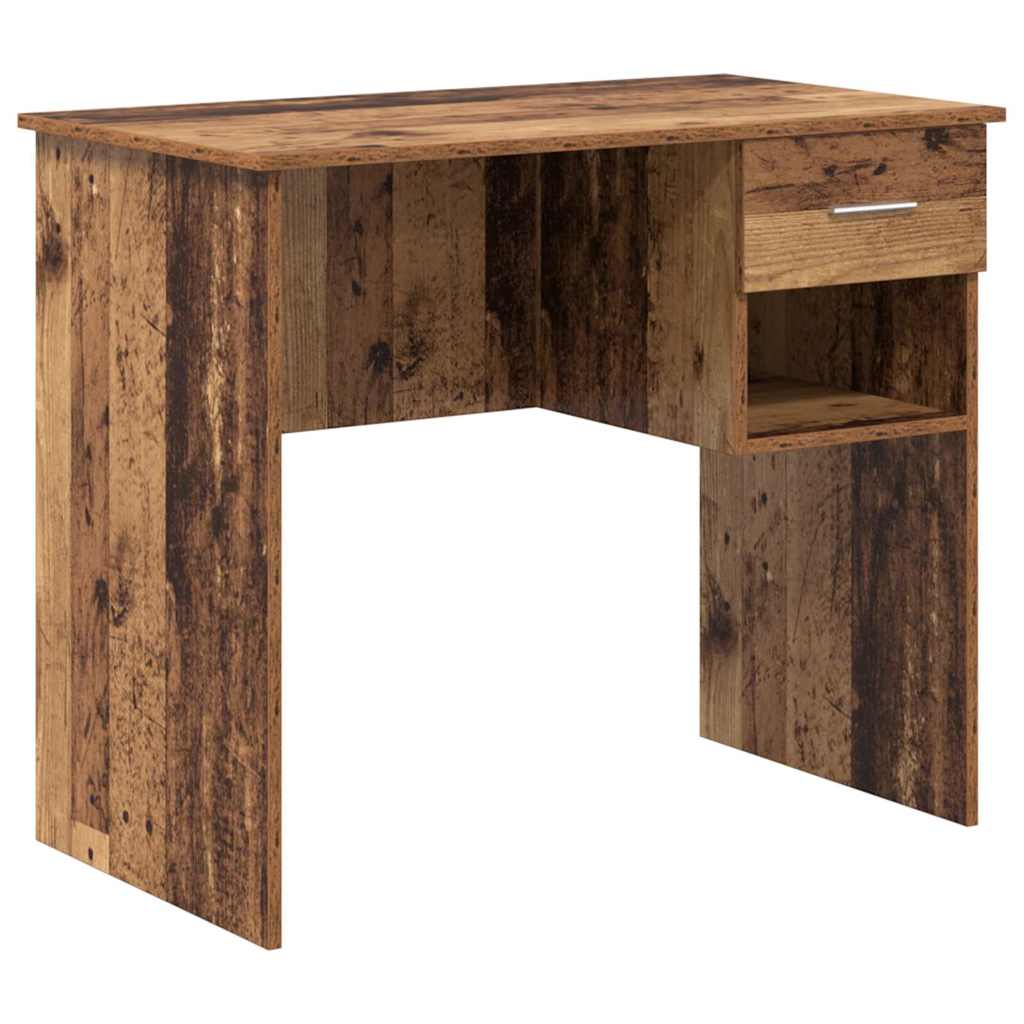vidaXL Desk with Drawer Old wood 90 x 49.5 x 75 cm Engineered wood