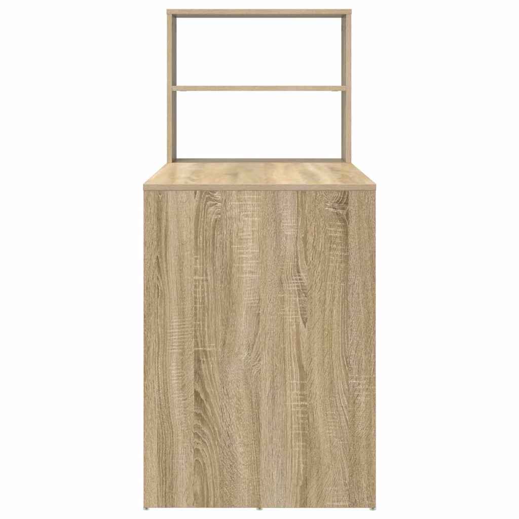 Desk with Shelf Sonoma Oak 113 x 54 x 120 cm Engineered Wood