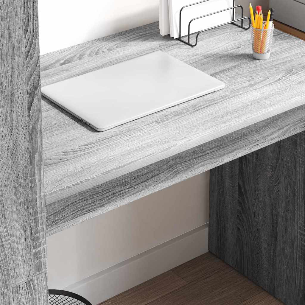 Desk with Shelf Grey Sonoma 113 x 54 x 120 cm Engineered Wood