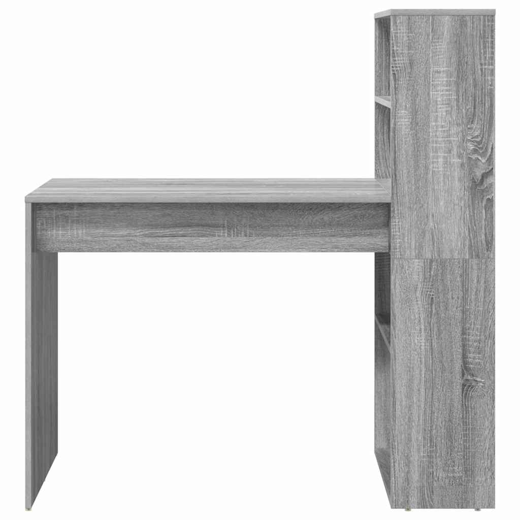 vidaXL Desk with Shelf Grey sonoma 113 x 54 x 120 cm Engineered wood