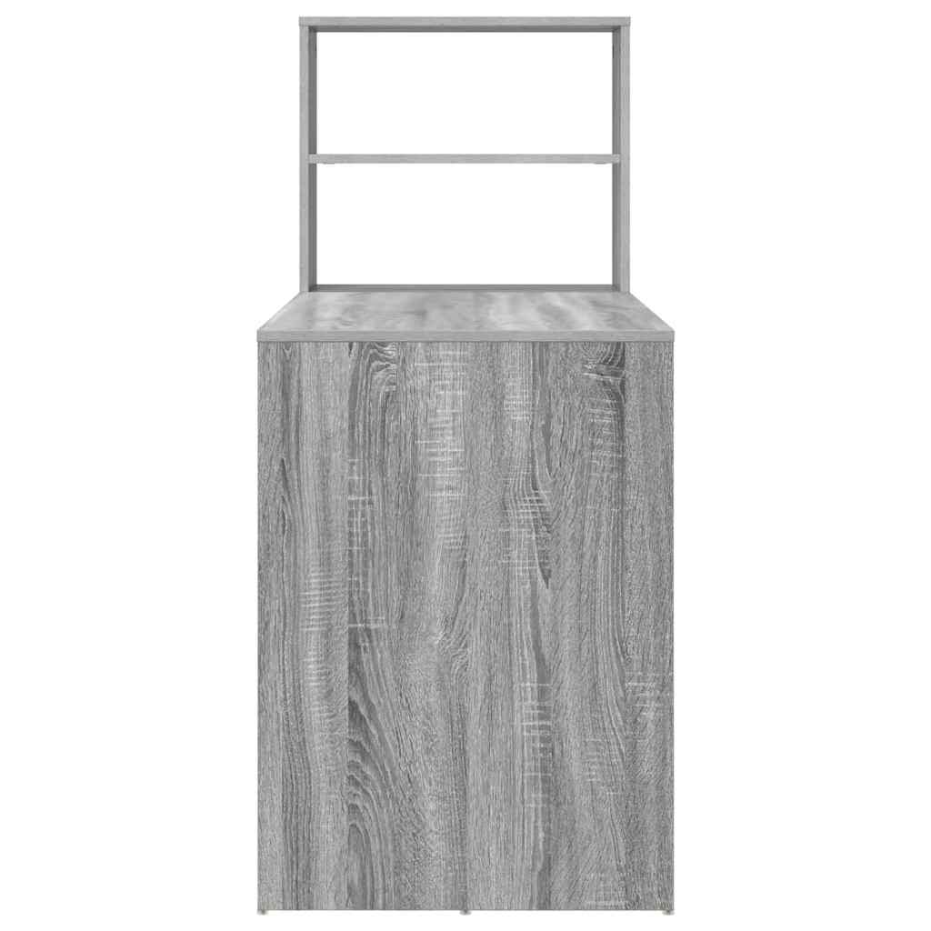 vidaXL Desk with Shelf Grey sonoma 113 x 54 x 120 cm Engineered wood