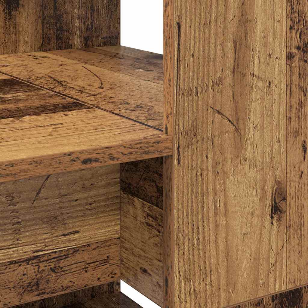 Desk with Shelf Old Wood 113 x 54 x 120 cm Engineered Wood