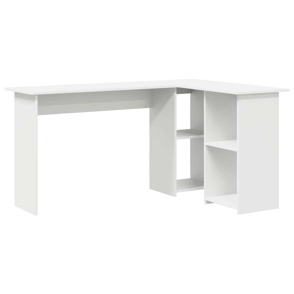 vidaXL Desk with Shelf White 142 x 102 x 73 cm Engineered wood