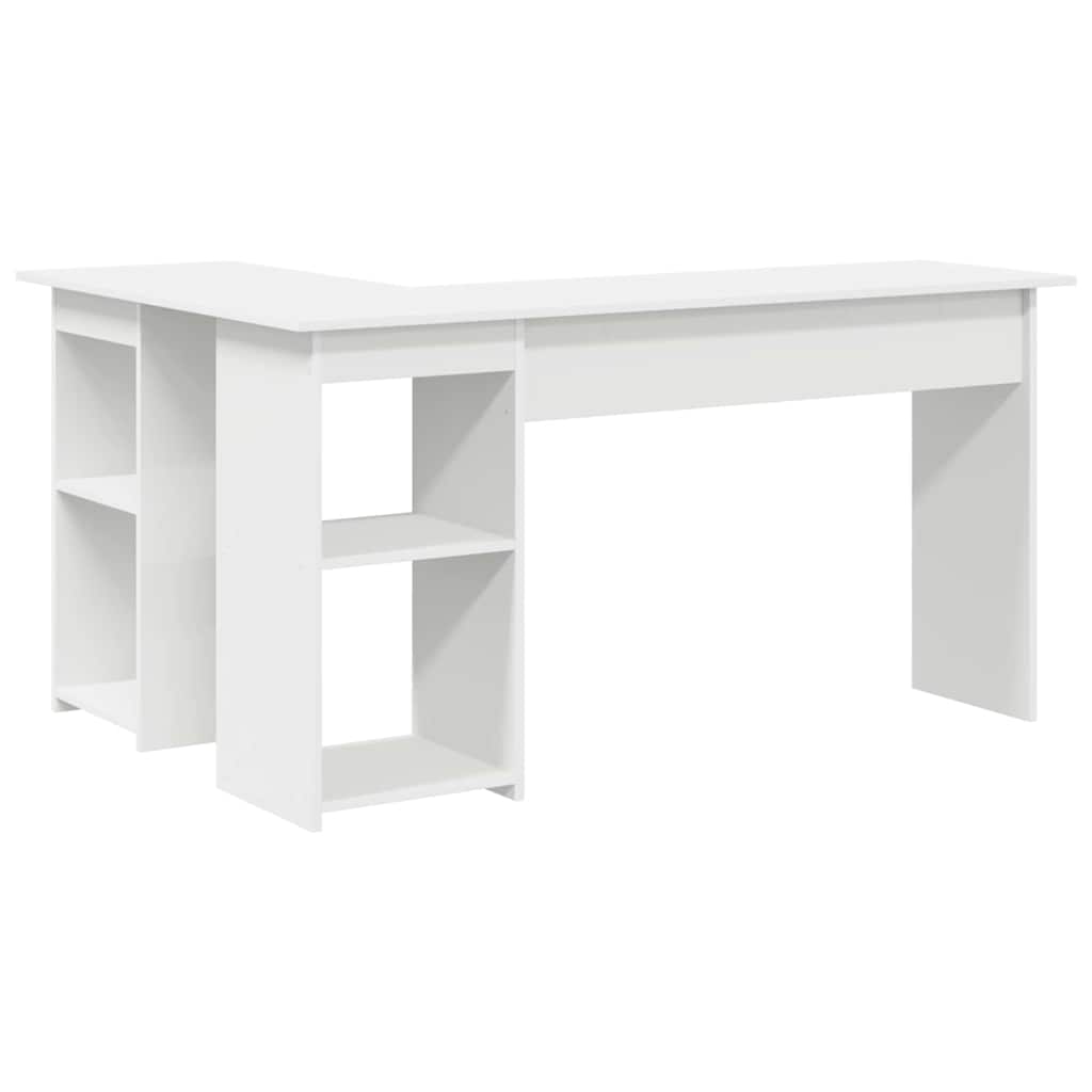 vidaXL Desk with Shelf White 142 x 102 x 73 cm Engineered wood