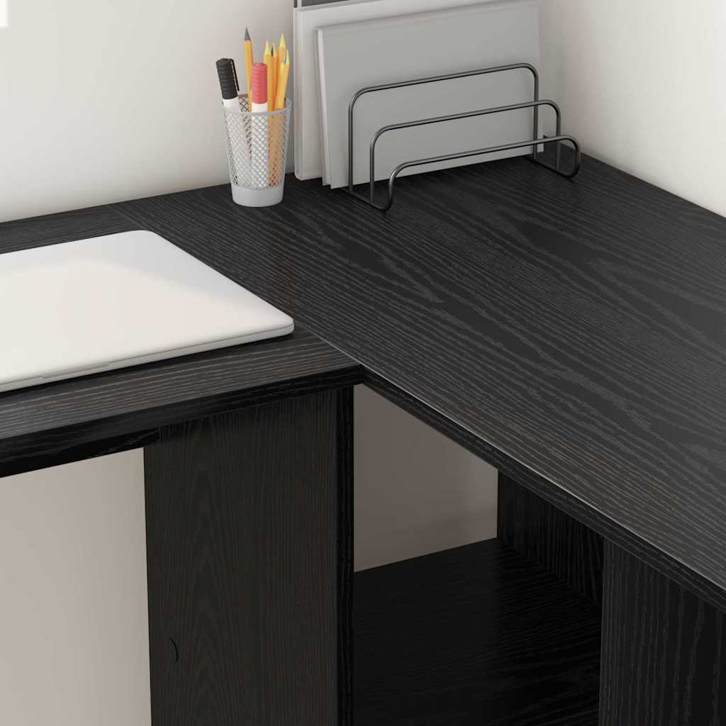 Desk Black Oak Engineered Wood 142 x 102 x 73 cm
