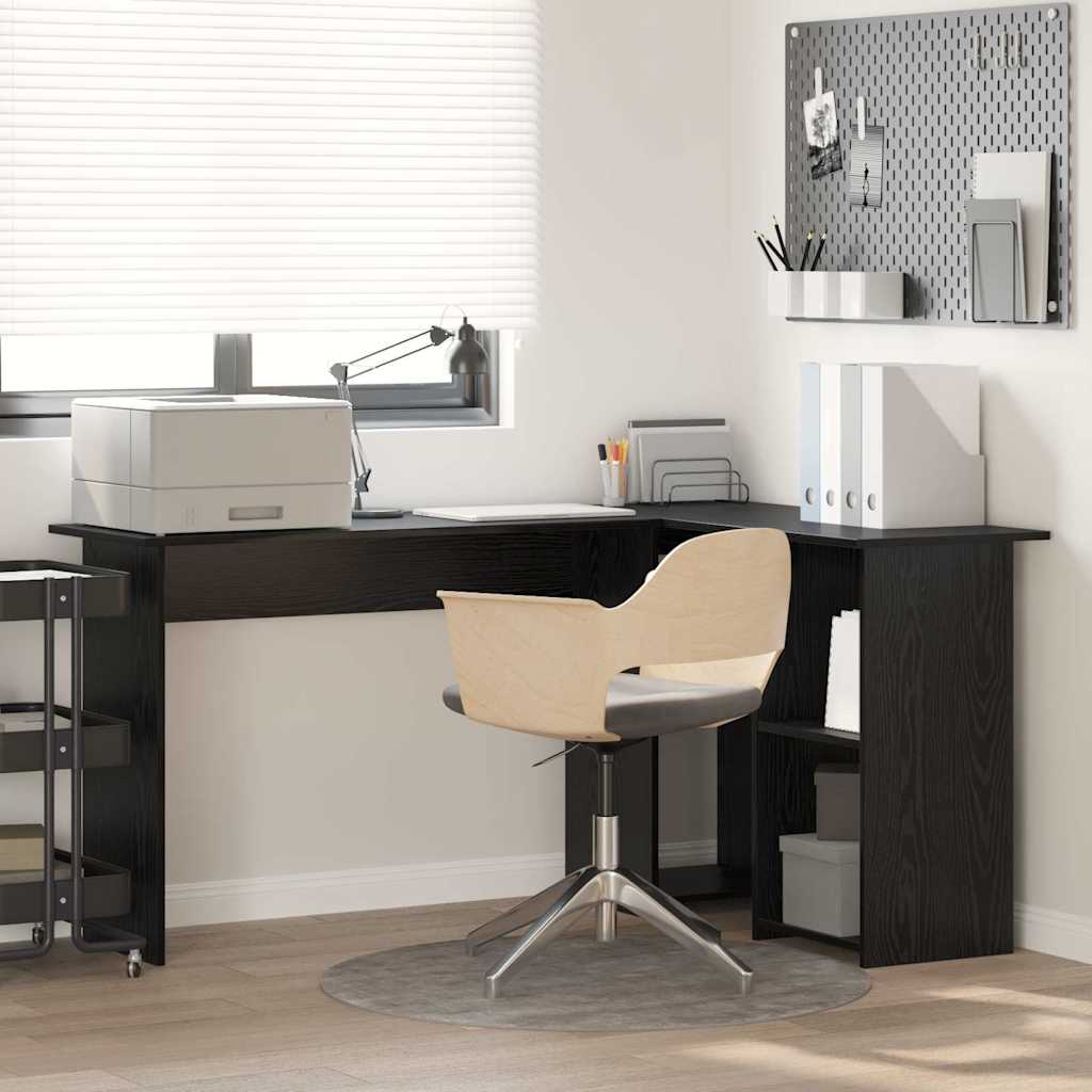 Desk Black Oak Engineered Wood 142 x 102 x 73 cm