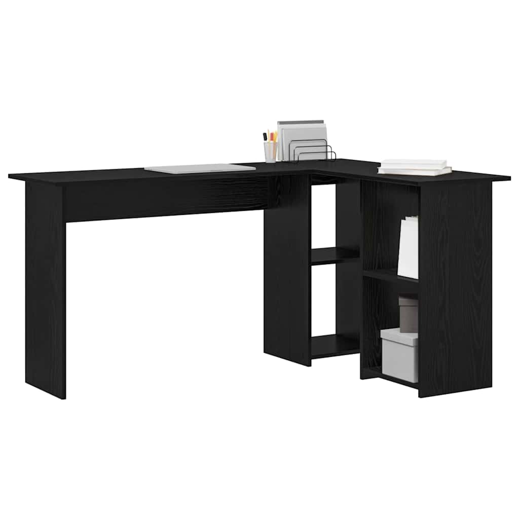Desk Black Oak Engineered Wood 142 x 102 x 73 cm